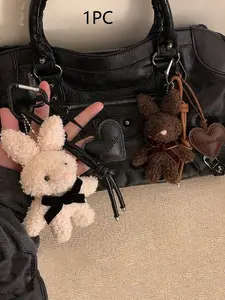 Niche design exquisite and elegant plush rabbit pendant, cute and versatile key chain pendant, personality versatile retro leisure high     suitable for daily bag accessories pendant, small gift for items.