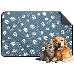 Waterproof Dog Crate Pad 36"x23" – Washable Pet Bed Mat with Leakproof & Non-Slip Design for Small to Medium Dogs, Cute Print Sleeping Mat