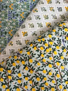 Rifle Paper Co. Lemon Grove Society Fat Quarter Fabric Pack - Sewing & Craft Textile Bundle