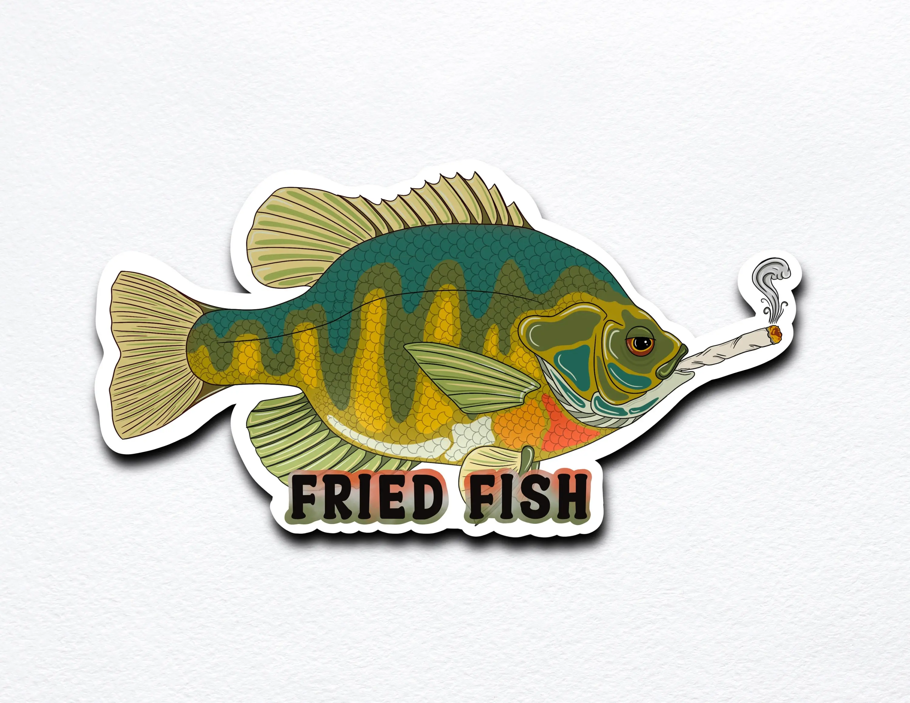 FRIED FISH Fishing Sticker