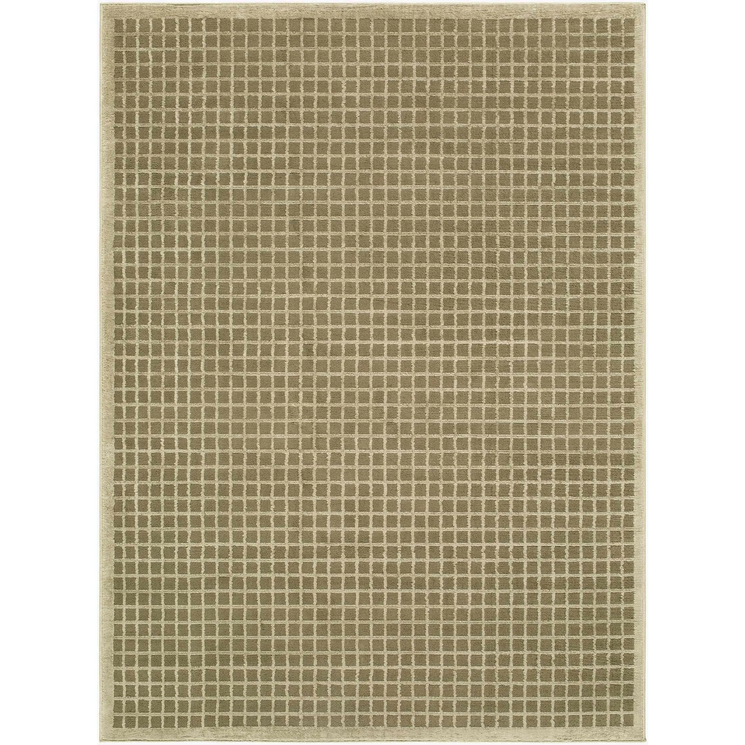Hafwen Olive Grid Area Rug
