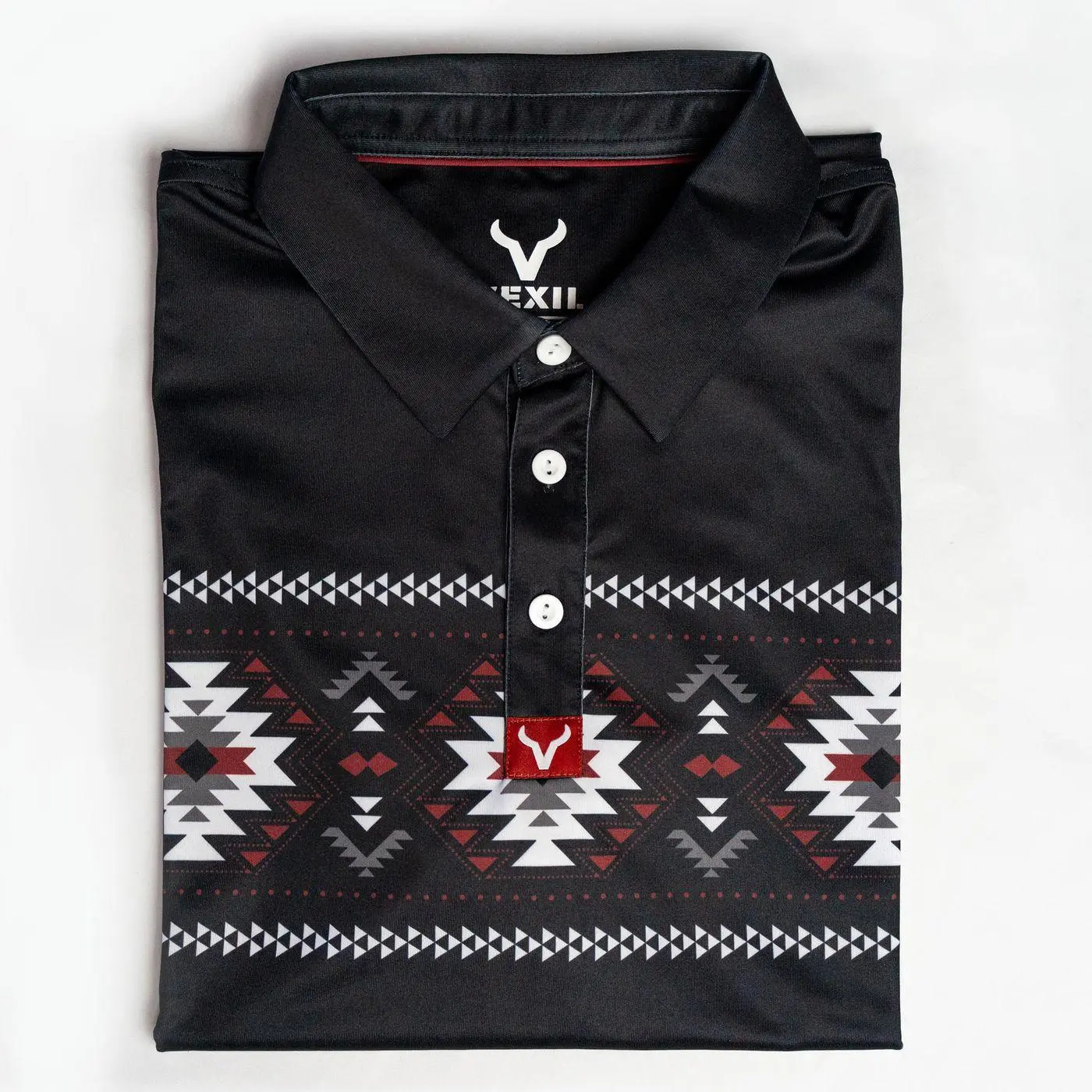 Vexil Brand - Polo - Aztec - Black Performance Polo Menswear Top