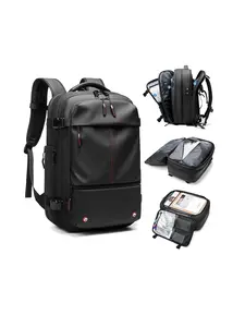Men's 17 Inch Laptop Compartment Backpack Vacuum Compression Design, Expandable Outdoor School Bag, Large Capacity Business Travel Backpack