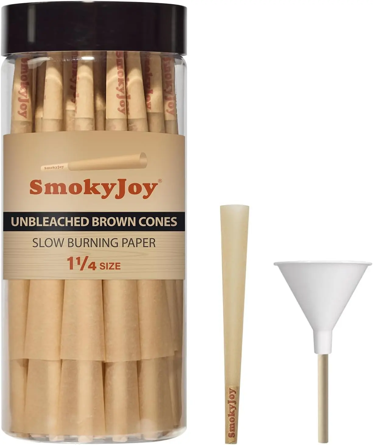 100 Pack Cones Pre Rolling Papers Rolled 1 1/4 Size Paper Cones - Preroll Pre Rolls Paper with Filter Tips and Packing Tubes Included