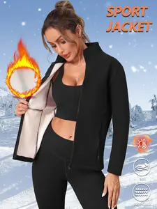 Women's Winter Fleece Jacket, athletic jackets, Windproof Warm Soft Inner Lining, Hiking Camping Skiing Running Casual Sportswear long sleeve tops