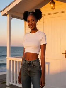 Afro Puff Wig 360 Full Lace Puff Bun Updo, Braided Lace Front Wig with Baby Hair, Synthetic Handmade Braids, Donut Chignon Wig (1b)