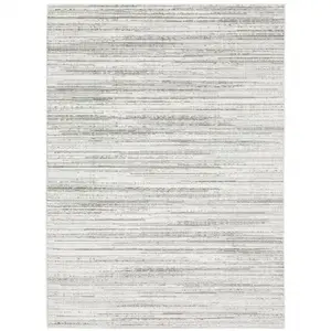 212 MAIN Modern Abstract Power-Loomed Rectangle Abstract Area Rug, 10x13 ft 2-Tone White & Gray Mix, Stain-Proof, Indoor-Use Modern Floor Rug (Model 507931)