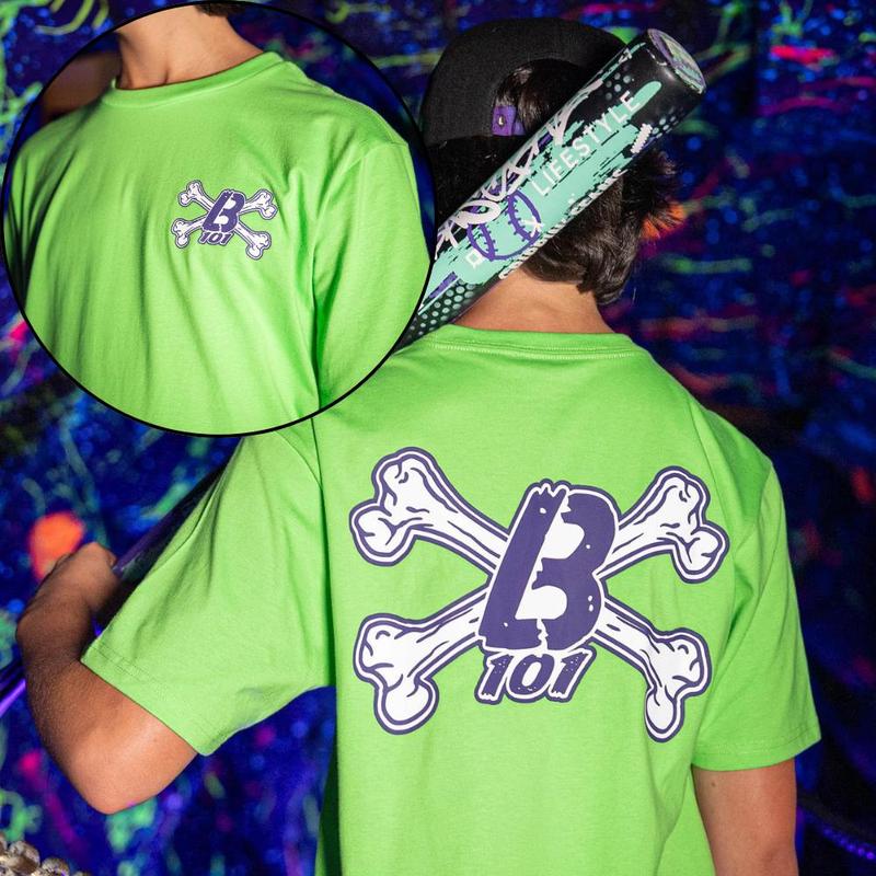 Baseball LifeStyle 101 Crossbones Youth and Adult Tee, baseball