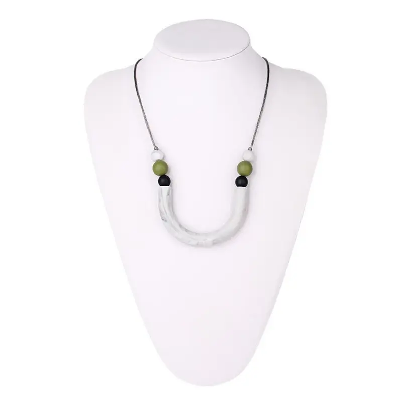 Silicone U Tube Style Teething Necklace