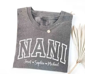 Personalized Nani Shirt, Cute Nani Tshirt, Nani Gift, Christmas Gift For Nani, Customized Mother's Day Gift, Grandkids Names