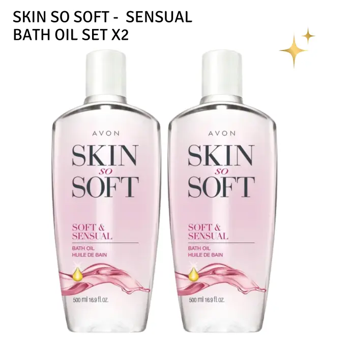 Avon Skin So Soft Soft & Sensual Bath Oil Set  2-Pack Argan Oil Moisturizing Body Oil