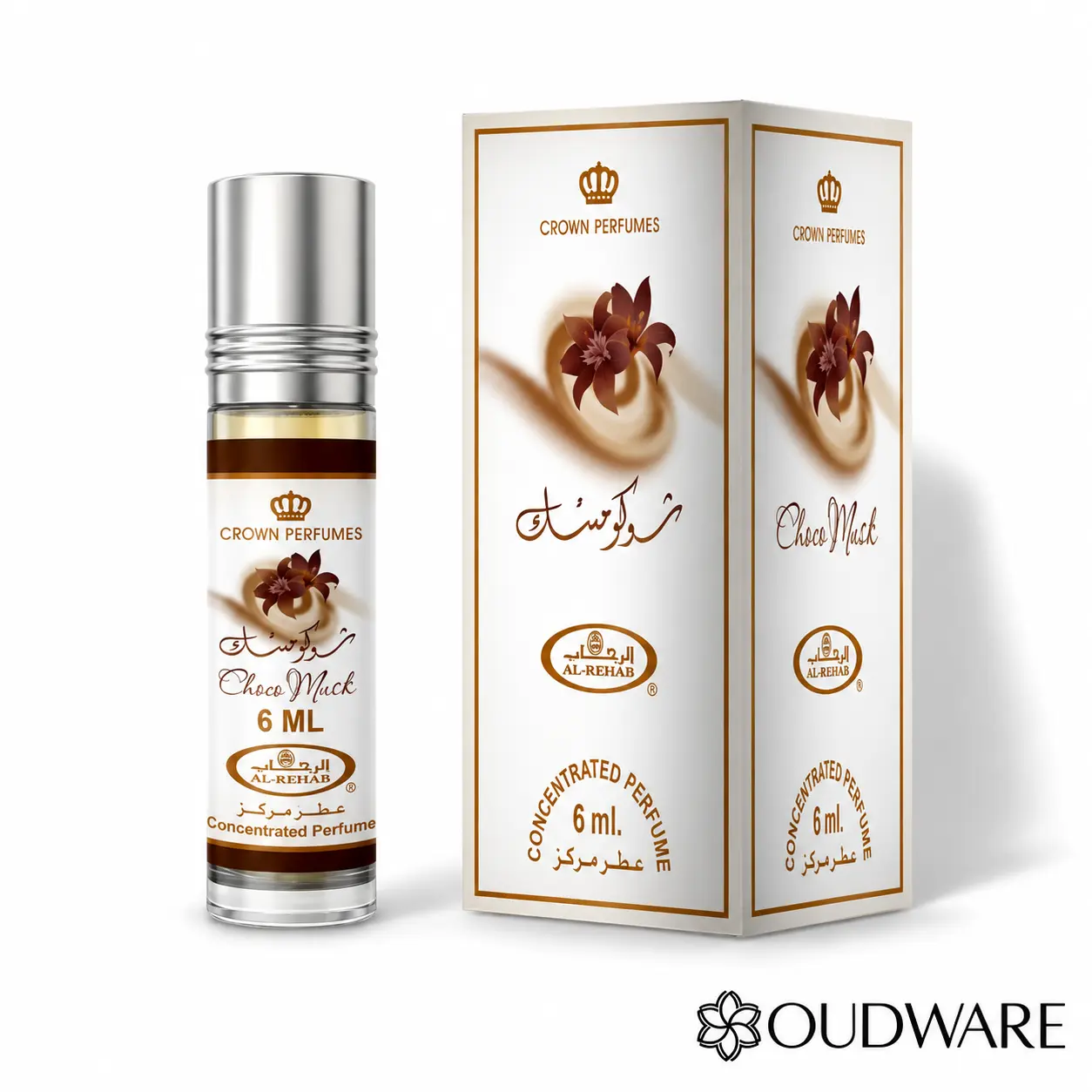 Al Rehab Choco Musk Concentrated Perfume Oil 6 mL (0.2 fl oz) | Chocolate & Vanilla Unisex Roll-On Oil Perfume