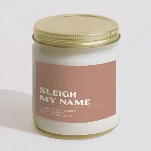 Sleigh My Name Soy Candle 8oz | Mulberry, Pomegranate, Soft Pine | Coconut Soy Wax