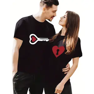 1Pc Funny Matching Couples Shirt, Christmas Couples Tshirts For Him Her, Merry Christmas Gift, Valentines Shirt For Boyfriend Girlfriend, Valentine Matching Shirt, Valentines Shirt, Husband And Wife Shirt Gifts, Creative Wedding Gift For Friend