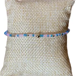 Cotton Candy Barn Owl Beaded Bracelet