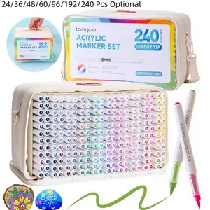 Automatic Ink Control Acrylic Paint Markers, Handbags Styles(With Storage Base) Layered Storage Box,Brush Tip Acrylic Paint Pens for Rock Painting, Ceramic, Wood, Canvas, Glass, Stone, Fabric, Card Making, DIY & Art Supplies