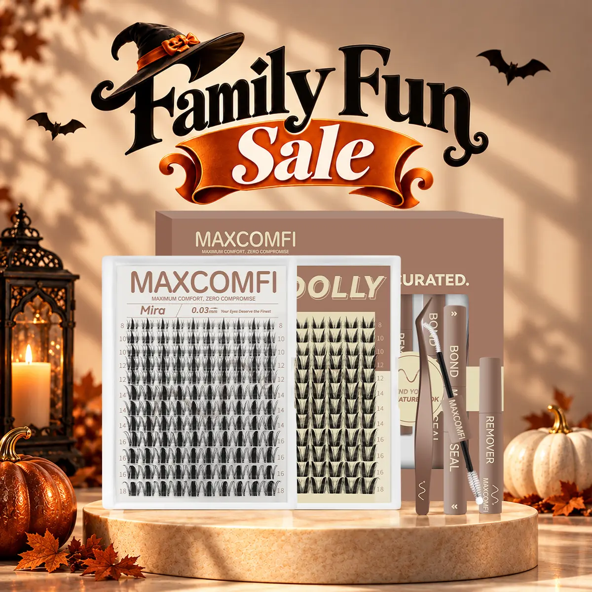 MaxComfi Lashes Clusters Kit - 0.05mm DD Curl Anime Bunny Cartoon Lashes, DOLLY/Mira Waterproof Adhesive, Soft Thin Band, Long-Lasting, Beginner-Friendly DIY Eyelash Enhancing False Eyelashes & Adhesives Accessories Kit