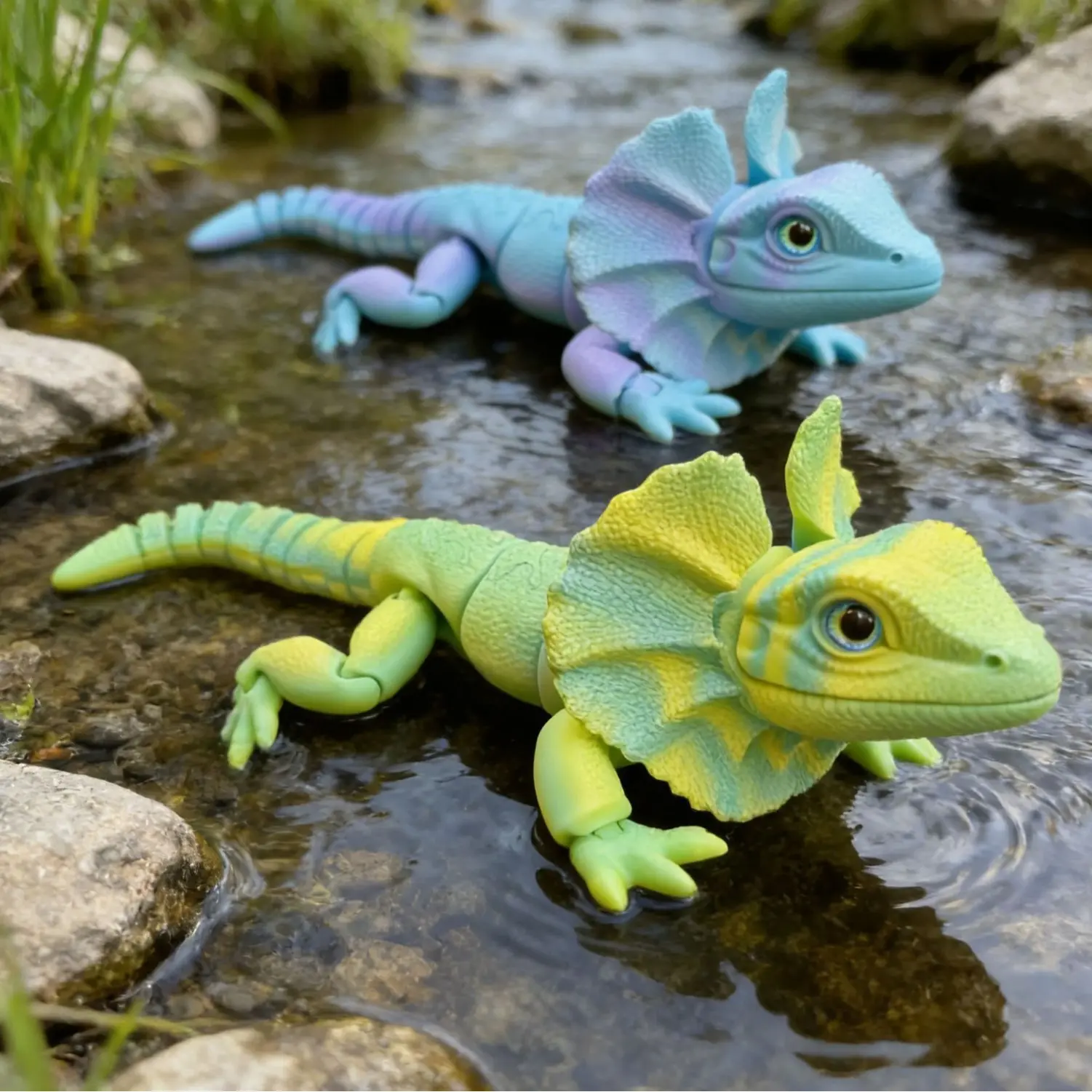 3D Printed Frilled Lizard Toy Articulated Full Body Movable Joints Animal Figurine Birthday Gift 3D Printed Frilled Lizard Toy Articulated Full Body Movable Joints Animal Figurine Birthday Gift