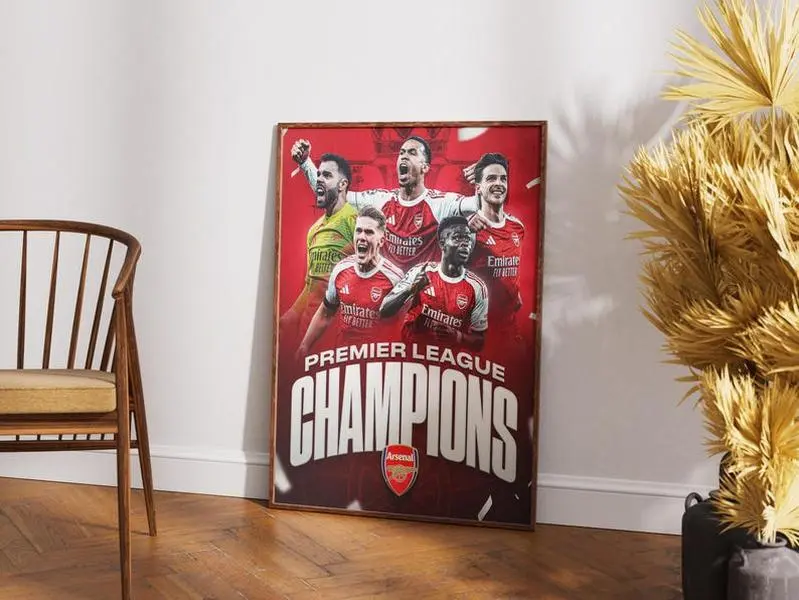Arsenal Champions Premier League 2025-2026 Winner Home Decor Poster ( Unframed - Print Only )