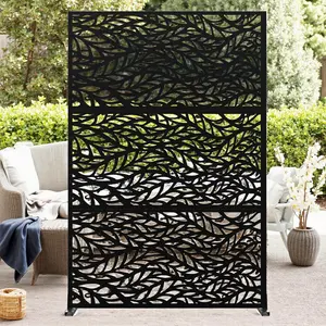 Garvee 72" x 47" Heavy-Duty Galvanized Steel Freestanding Metal Privacy Screen – Decorative Fence Panel for Outdoor and Indoor Use, Ideal for Patio, Lawn, Garden, Balcony, Pool, and Room Divider