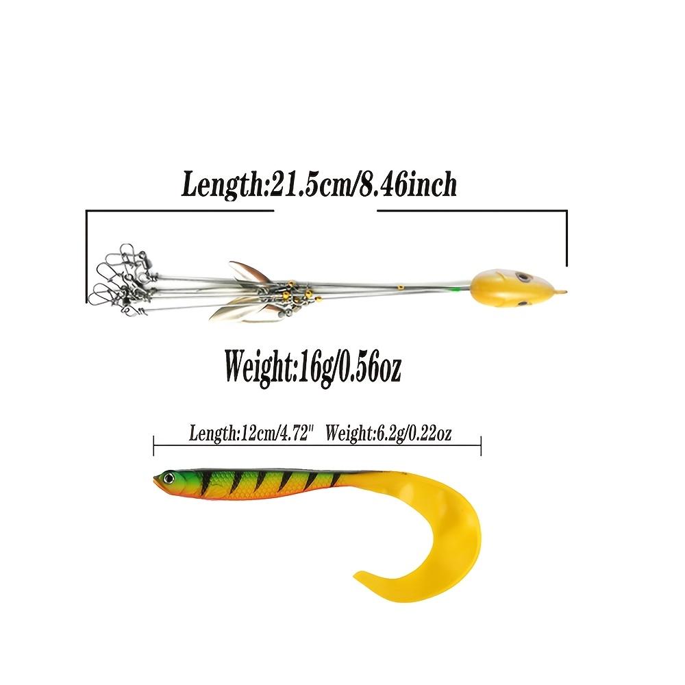 7pcs 5 Arms Alabama Umbrella Rig Fishing Ultralight Tripod Bass Lures Bait Kit Junior Ultralight Willow Blade Multi-Lure Rig