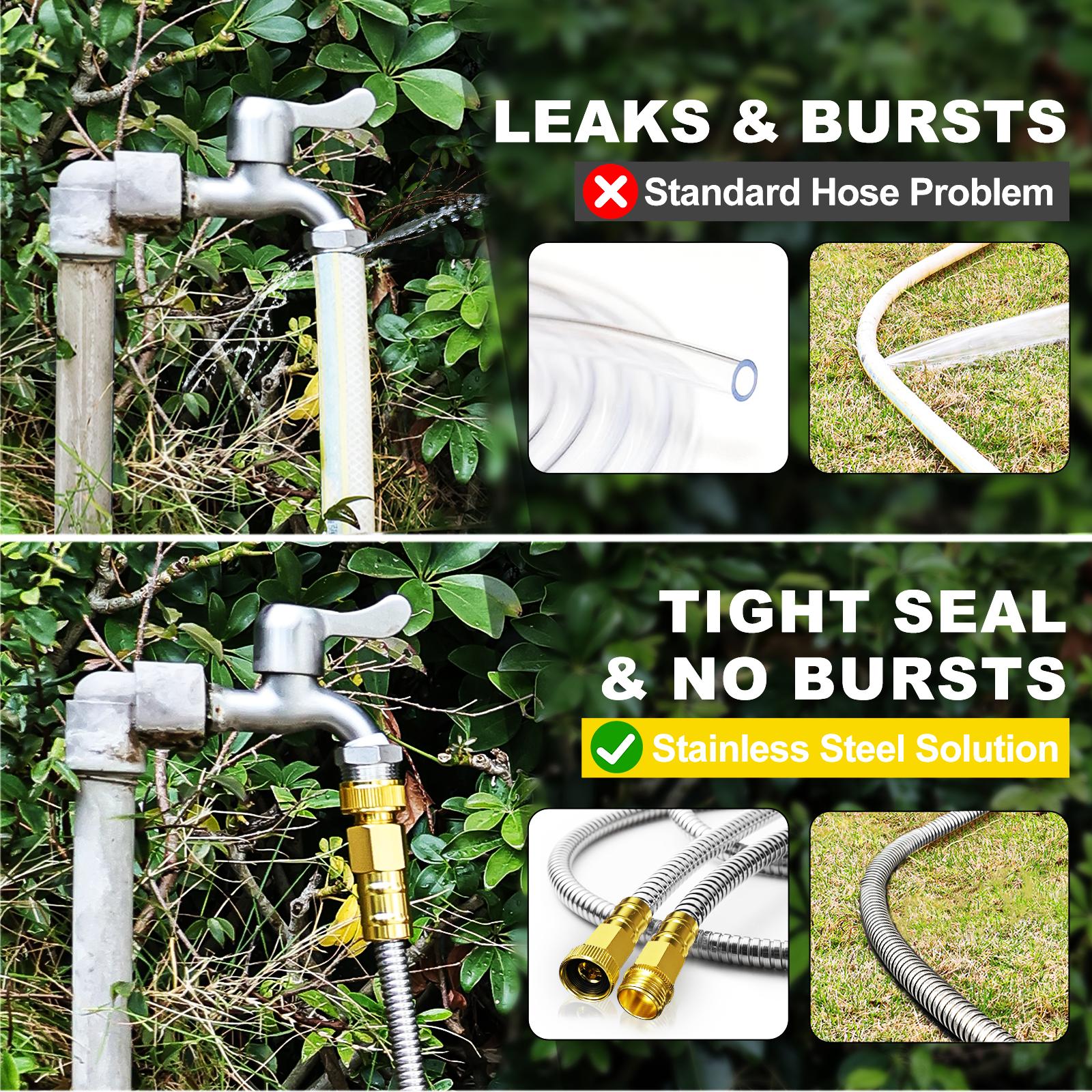 75FT Hose With 10 Function Nozzle, No-Kink, Tough & Flexible, Sturdy and Lightweight, Rust Proof for Yard, Outdoor, RV