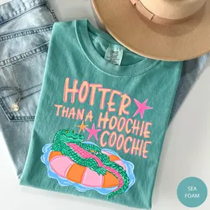 Comfort Colors Hotter Than A Hoochie Gator T-Shirt, Trendy Summer Pool Tee, Later Gator Summer Tee, Summer Vacation Shirt, Women Top, For Woman