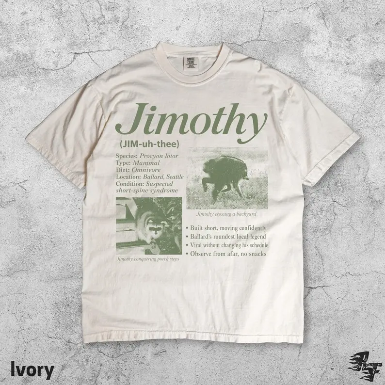 Comfort Colors Jimothy Feral Legend Fact T-Shirt, Viral Raccoon Seattle Shirt Comfot Colors