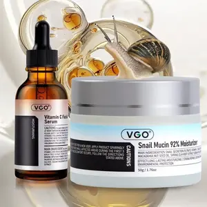 VGO Snail Mucin 92% Essence & Cream Set, Hydrating & Moisturizing Skincare for All Skin Types, 30ml & 50ml, Rich in Vitamin C, Antioxidant Protection