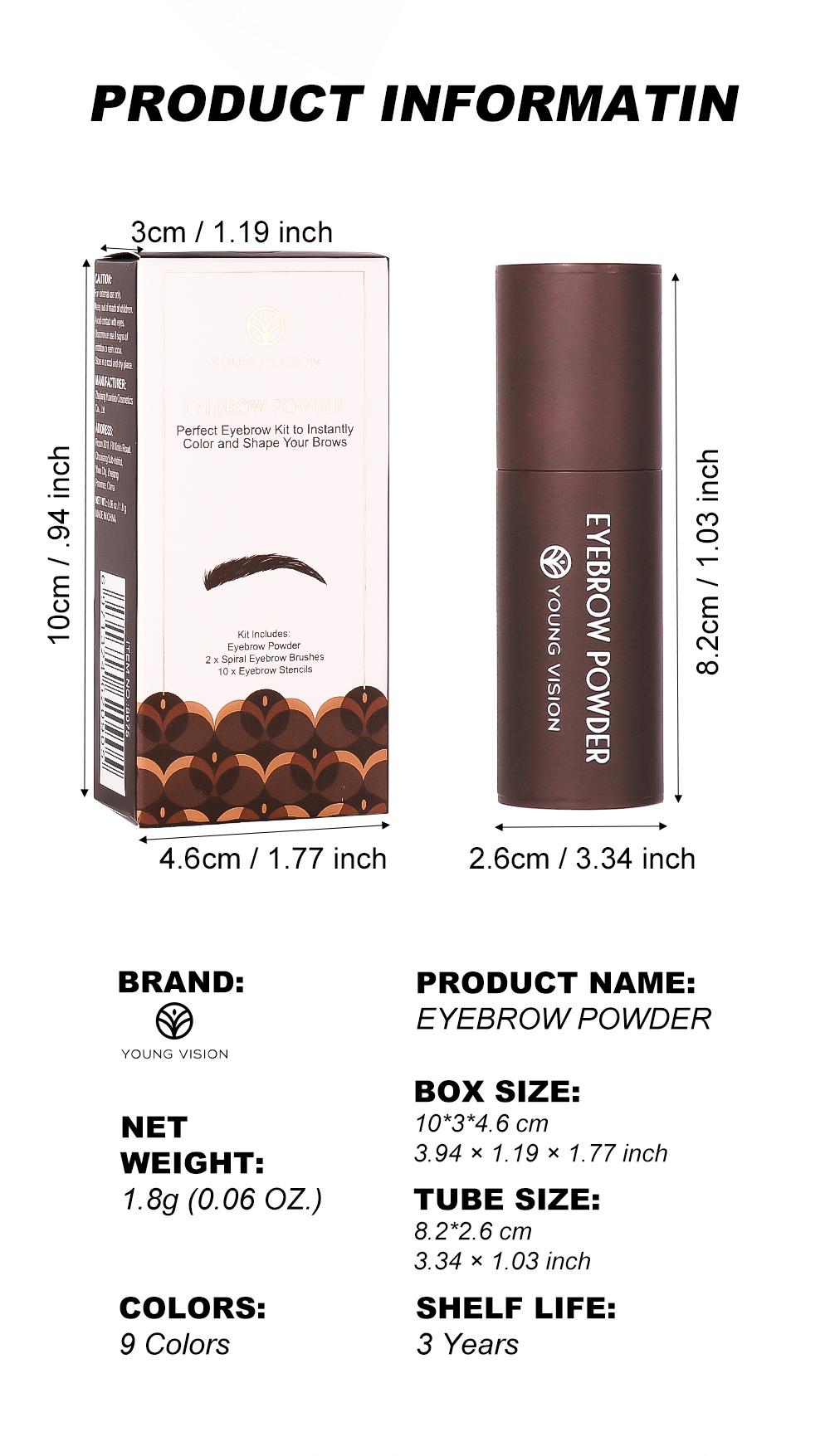 YOUNG VISION Eyebrow & Hairline Contour Kit Eyebrow Powder Pen Stamp Natural Daily Commuter Makeup