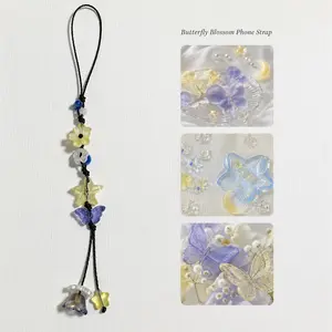 [NEW] Butterfly blossom Keyring – Handmade Floral Phone Strap, Water bottle, Camera Strap 2