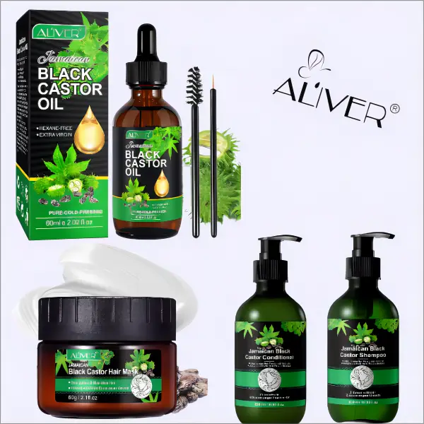 Aliver Jamaican Black Castor Oil 60ml - Premium Organic Cold Pressed Unrefined Body Care & Cosmetic for Adults