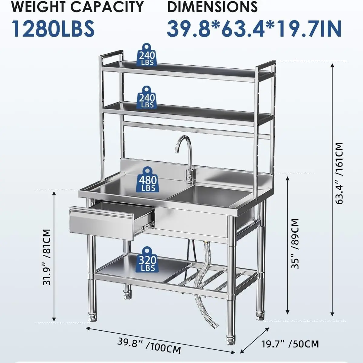 Single Bowl with Shelf