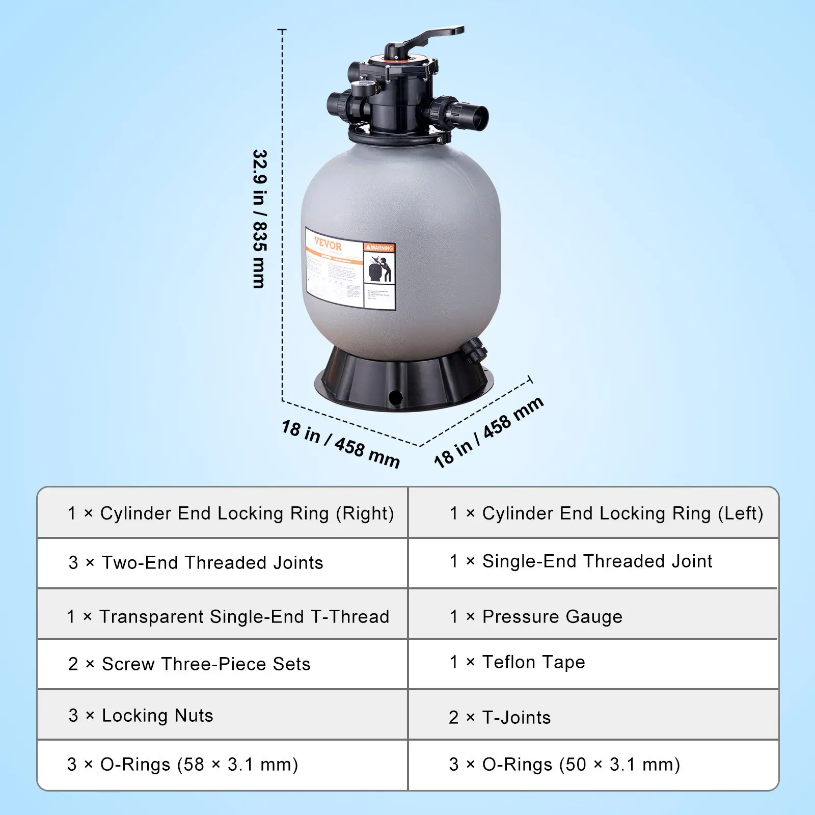 45 GPM【Cylinder Size: 19 inch】