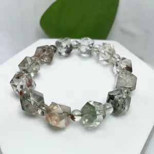 garden quartz -crystal bracelet --faceted shape