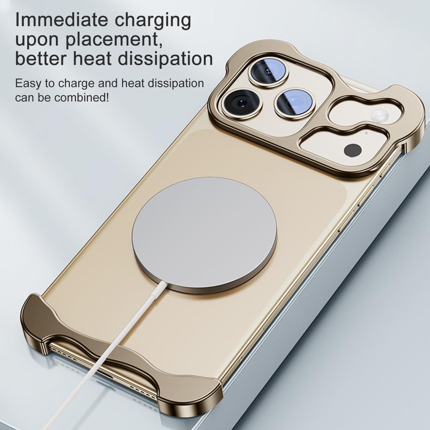 Borderless Electroplated Glossy Case For iPhone 17 Pro Max Air 17/16/15/14/13 Hard Shockproof Bumper Shell Irregular Titanium Alloy Lens Camera Protection Frameless Minimalist Protective Cover Elastomer Inlays Easy Fit Extremely Highlighting Personality