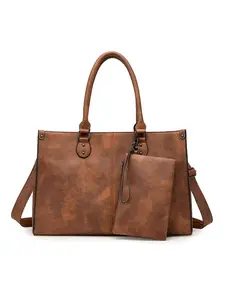 Women's Vintage Oil Wax Leather Handbag, Large Capacity Commuter Bag, Multi-Functional Shoulder Crossbody Bag, Durable & Stylish Design