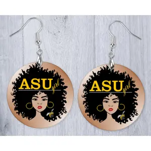 Alabama State University Afro Girl Earrings - Alabama Jewelry