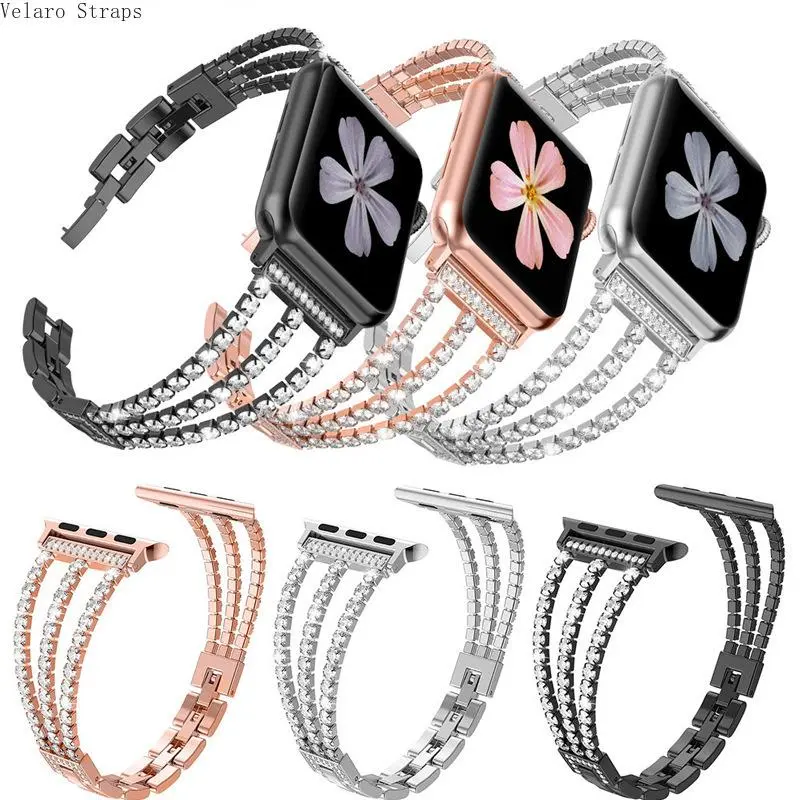 Dual-Link Rhinestone Bling Chain Watch Strap, Fashion Accessory for Apple Watch