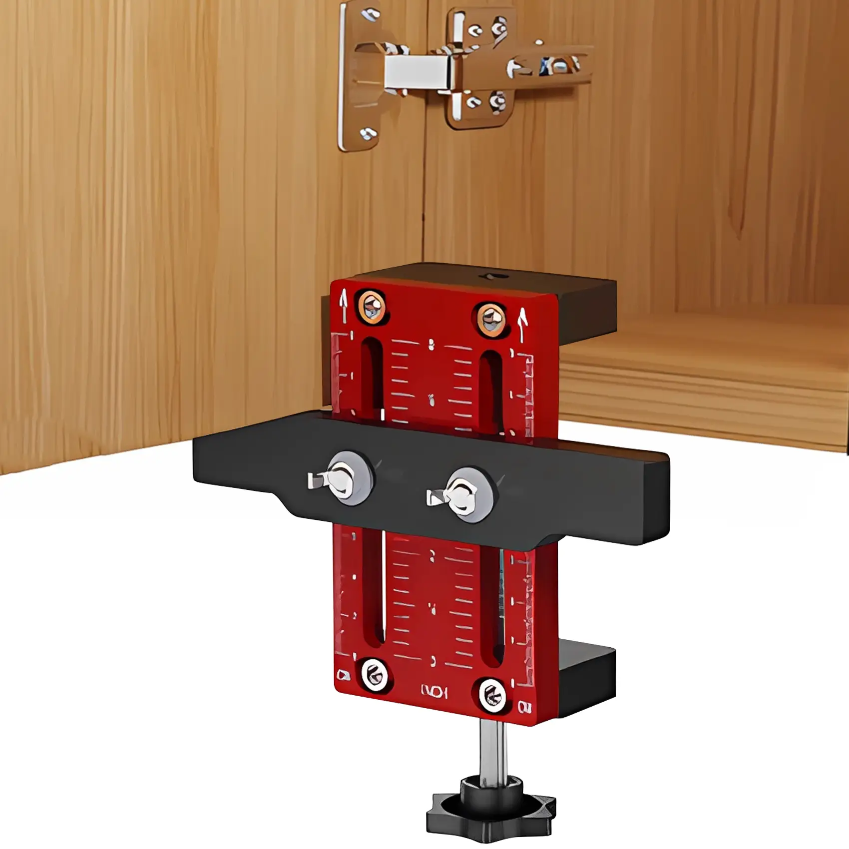 Adjustable Cabinet Door Installation Positioner, Aluminum Alloy Cabinet Hardware Jig, Cabinet Door Mount Locator Versatile Hardware Jig for Woodworkin