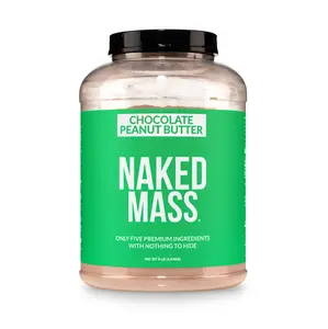 Naked Mass Chocolate Peanut Butter - Vegan Mass Gainer - 8LB - 50g of Protein, 1290 Calories - Only 8 Ingredients - Gluten-Free, Soy-Free, Non-GMO