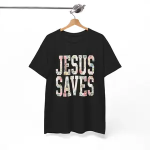 Jesus Saves Shirt Christian T-Shirt, Floral Jesus Saves Tee, Faith Based Apparel, Christian Graphic Shirt, Religious Inspirational Tee, Bible Message Shirt, Christian Gift for Men Women, Vintage Aesthetic Faith Tee, Worship Christian Clothing