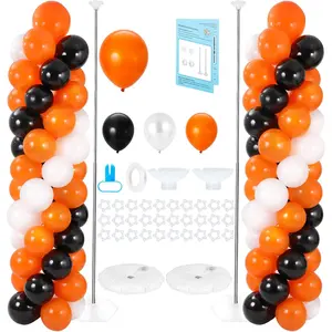 Balloon Column Stand with 102Pcs Balloons, Halloween Balloon Column Kit Set of 2, Balloon Stand with Base for, from 1.57 to 7 Ft, For Decorations