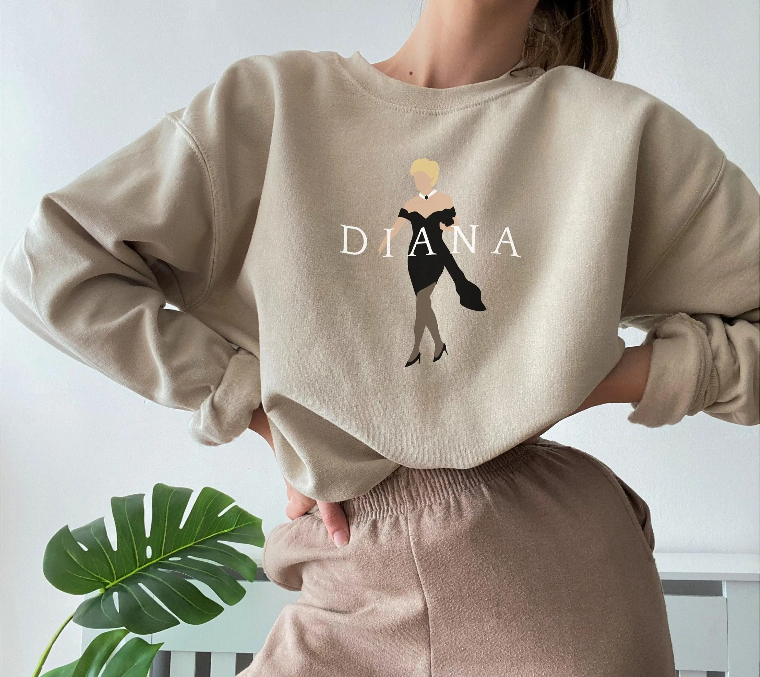 Arlene Garcia's Store Princess Diana Sweatshirt 90s Graphic Unisex Meme Shirt Cotton Crewneck Fleece Knit Fit Pocket Gildan 18500 Heavy Blend Hoodie, Spandex, Fabric