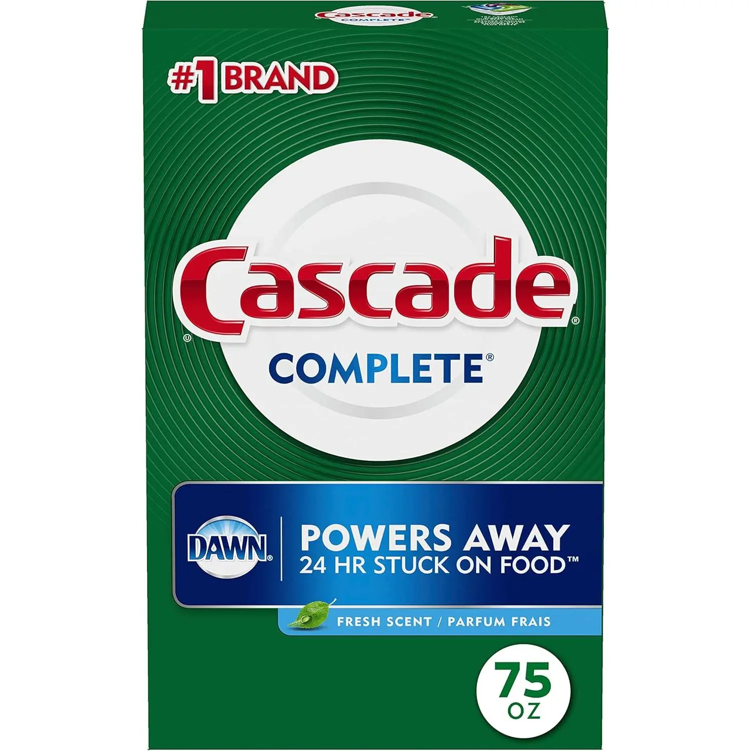 Cascade Complete Dishwasher Detergent Powder, Fresh Scent, 75 oz