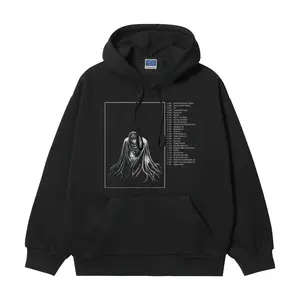 Berserk "Contents" Heavyweight Vintage Hoodie Cotton Blend Classic Anime Sweatshirt Menswear Tops Casual Long Sleeve Black Pullover Wetsuit Baggy