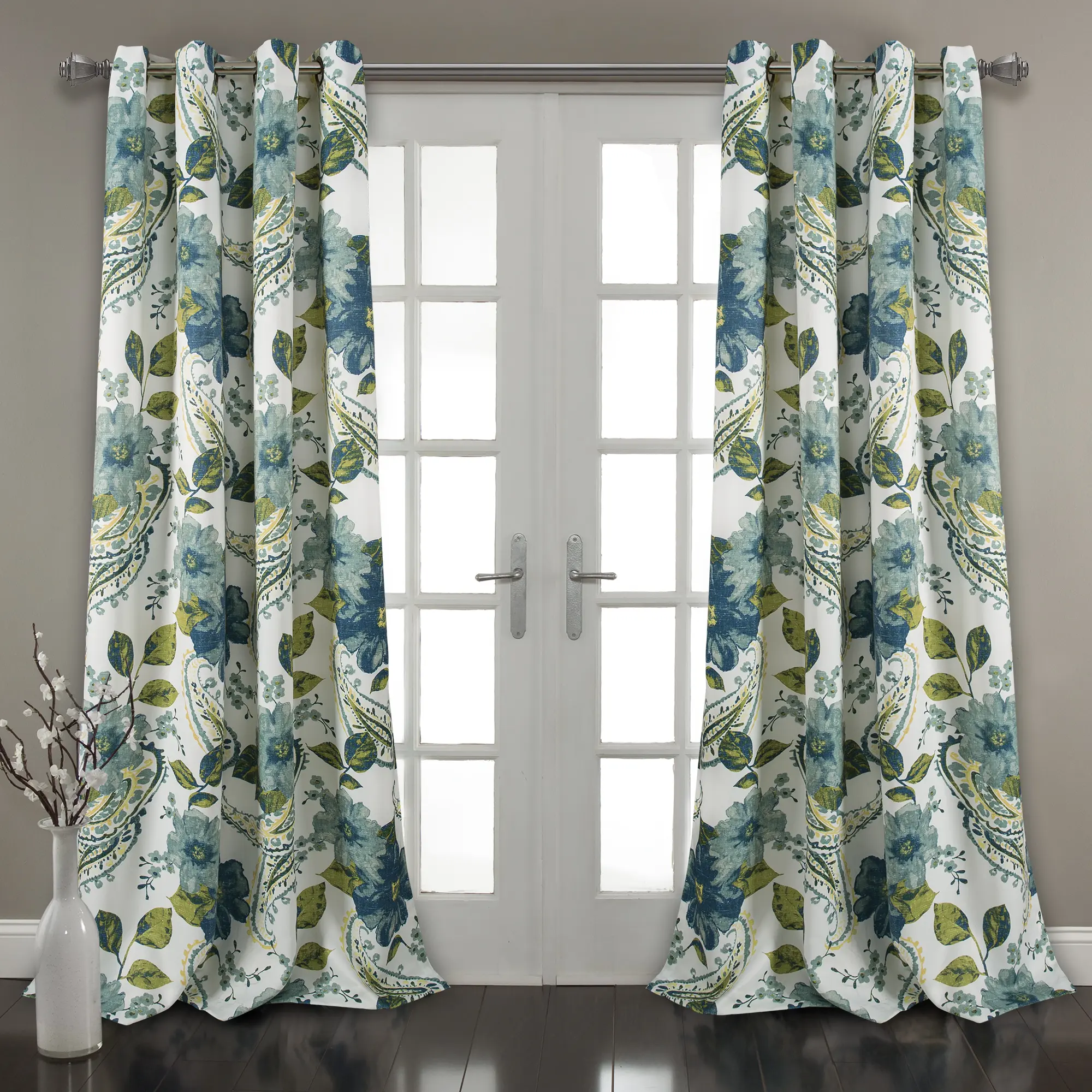 Lush Decor Floral Paisley Room Darkening Curtain Panels Pair, 52"W x 45"-108"L Blue, Cottage Core Curtains for Bedroom, Living Room Decor Lush Decor Floral Paisley Room Darkening Curtain Panels Pair, 52"W x 45"-108"L Blue, Cottage Core Curtains for Bedroom, Living Room Decor
