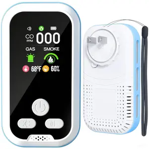 Buwheekoki 6-in-1 Portable Gas Leak Detector Solve Gas Safety Risks with Natural Gas & Temperature Humidity Sensors, Plug-and-Play, Accurate Alerts - Perfect for Kitchen, Garage, RVs, Apartments