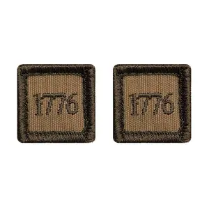 1776 American Independence Hook Fastener Patch (1.0 X 1.0 2PC Set-MLTAN)
