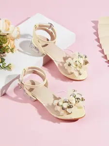2026 Spring New Girls High Heels, Comfortable Lace Rhinestone Crystal Flower Butterfly Design, Fashion Versatile Sandals